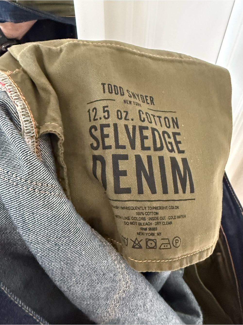 Todd Snyder Selvedge Denim Jeans Men’s 38x32 Slim Fit Dark Wash 12.5 oz Cotton - Picture 8 of 8